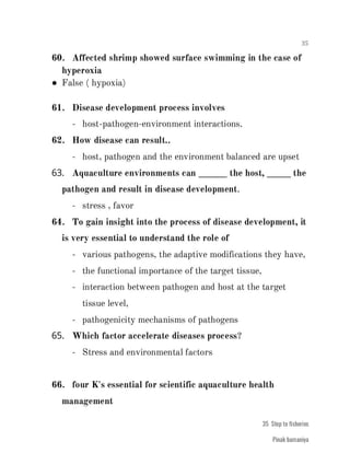 FISHERIES QUESTION BANK (4th sem)