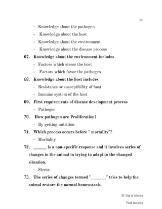 FISHERIES QUESTION BANK (4th sem)