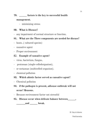FISHERIES QUESTION BANK (4th sem)