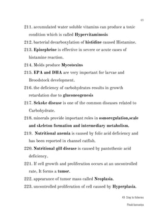 FISHERIES QUESTION BANK (4th sem)