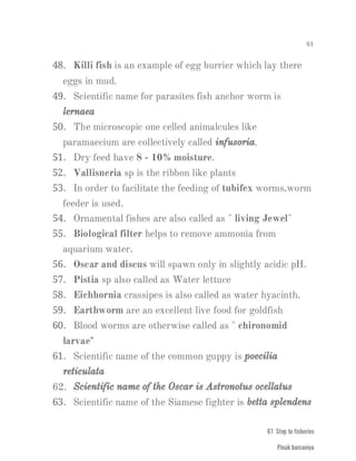 FISHERIES QUESTION BANK (4th sem)