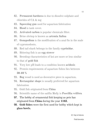 FISHERIES QUESTION BANK (4th sem)