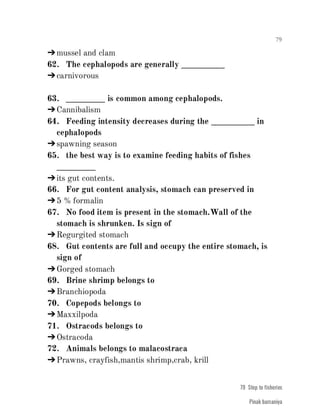 FISHERIES QUESTION BANK (4th sem)