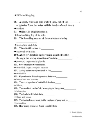 FISHERIES QUESTION BANK (4th sem)