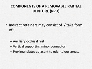 2nd year pre clinical RPD Terminology, Components and Classification of ...