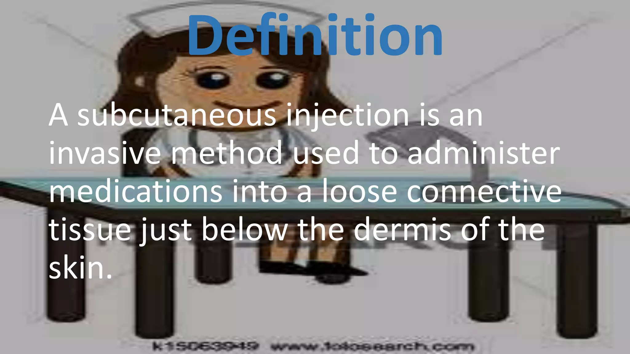 subcutaneous injection | PPTX | Skin and Dermatology | Diseases and ...