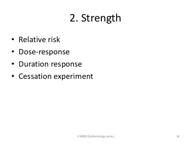 example of strength of association in epidemiology