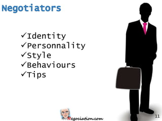 Identity
Personnality
Style
Behaviours
Tips



                11
 