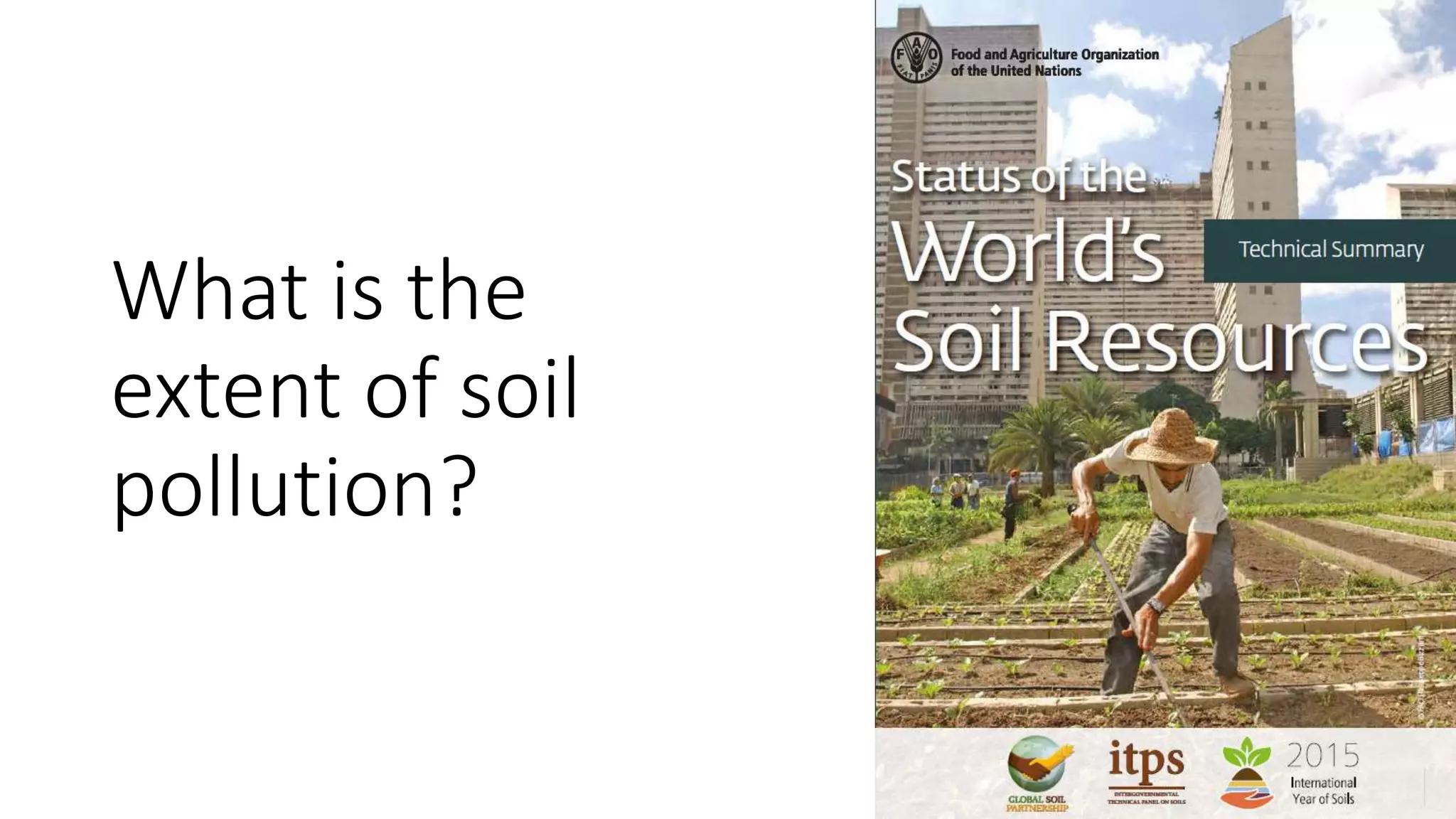 What is the
extent of soil
pollution?
 