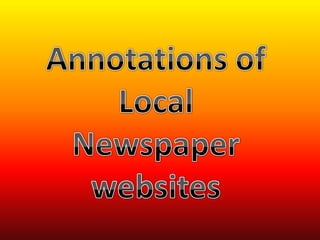 Annotations of Local Newspaper websites 