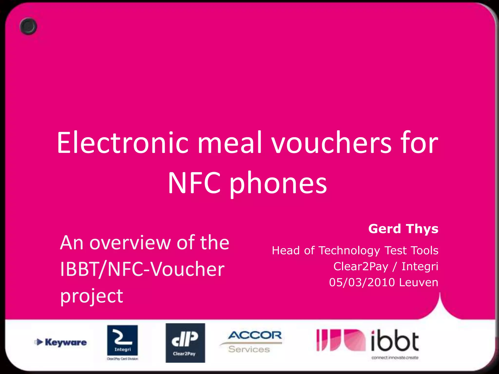 Electronic meal vouchers for NFC phones PPT