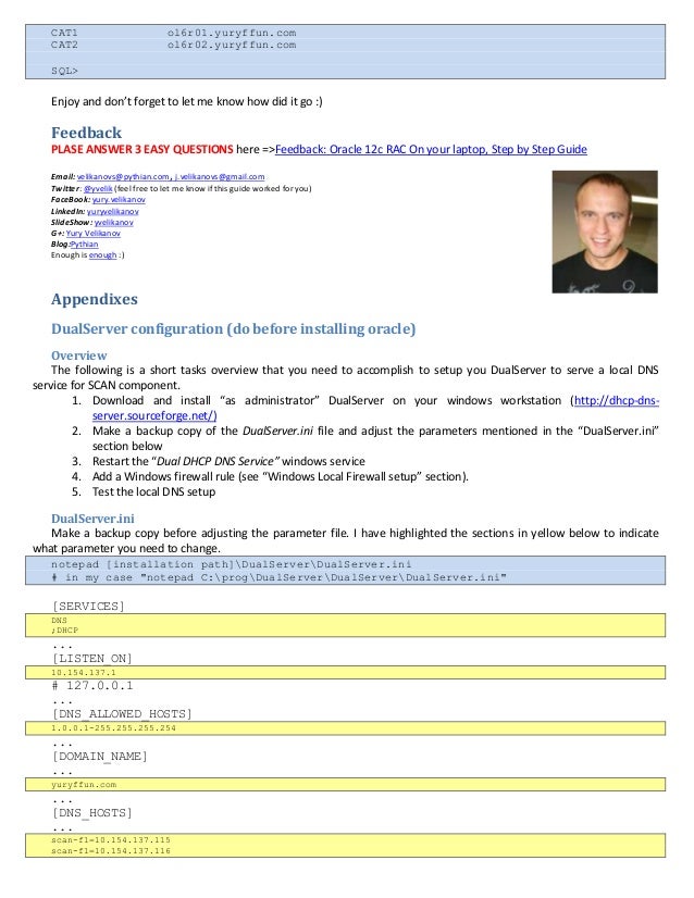 Oracle 12c RAC On your laptop Step by Step Implementation Guide 1.0