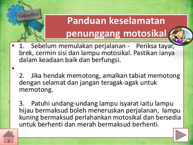 nota panduan keselamatan jalan raya