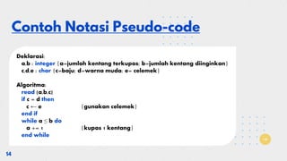 Algoritma dan Struktur Data (Python) - Notasi Algoritmik | PPT