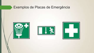 Exemplos de Placas de Emergência
 
