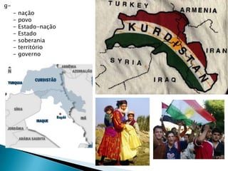 g-
     -   nação
     -   povo
     -   Estado-nação
     -   Estado
     -   soberania
     -   território
     -   governo
 
