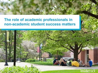 The role of academic professionals in 
non-academic student success matters 
Confidential © InsideTrack 
1 
 