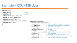 Example – COUNTER class
 