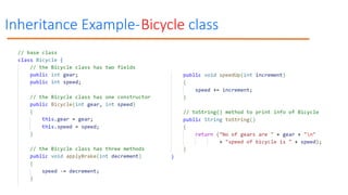 Inheritance Example-Bicycle class
 