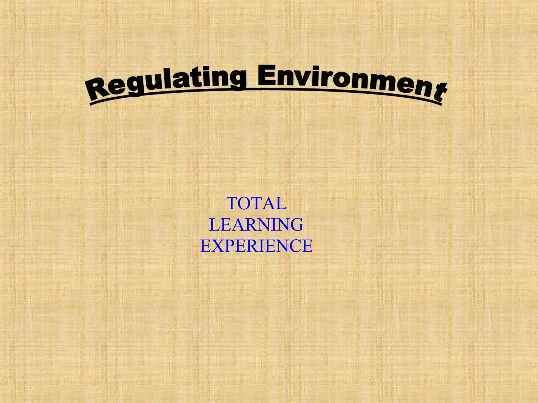 TOTAL
LEARNING
EXPERIENCE
 