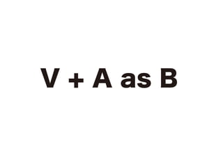 V + A as B

 