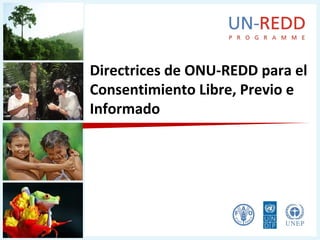 Directrices de ONU-REDD para el
Consentimiento Libre, Previo e
Informado
 