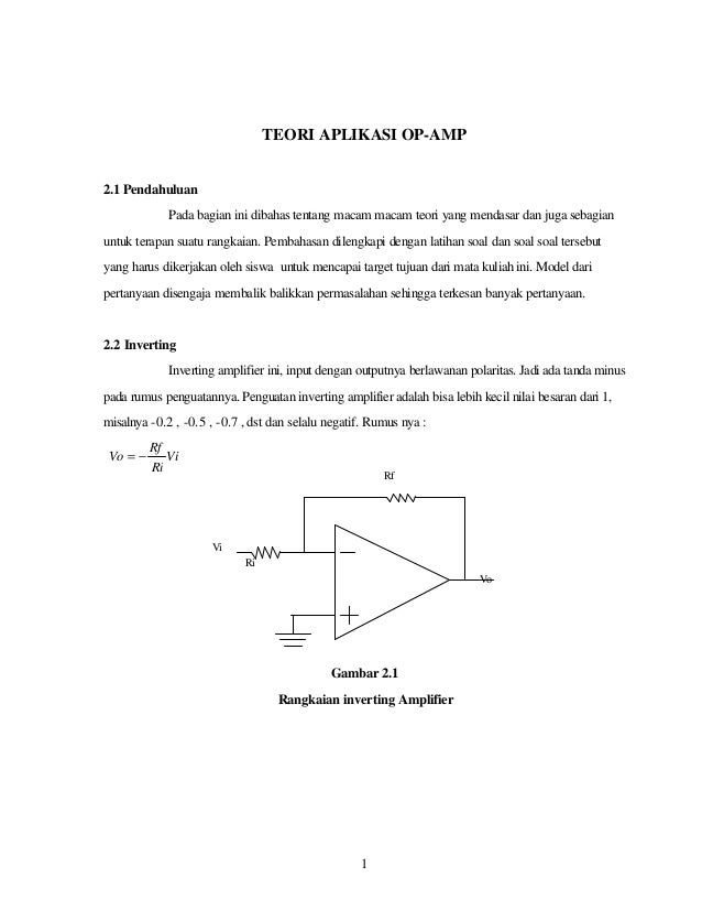 Sharing Belajar Op Am Elektronika Dasar