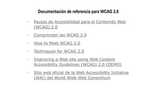 Resumen de las pautas WCAG 2.0 de W3C