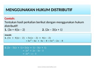 2_Operasi Hitung Aljabar, Persamaan Dasar Aljabar, Jenis Aljabar | PPT