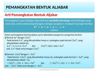 2_Operasi Hitung Aljabar, Persamaan Dasar Aljabar, Jenis Aljabar | PPT