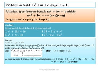 2_Operasi Hitung Aljabar, Persamaan Dasar Aljabar, Jenis Aljabar | PPT