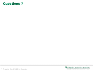 43 Preparing OpenSHMEM for Exascale
Questions ?
 