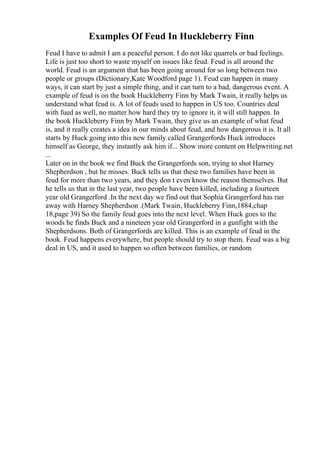 Feud Example 2 Paragraph Essay | PDF