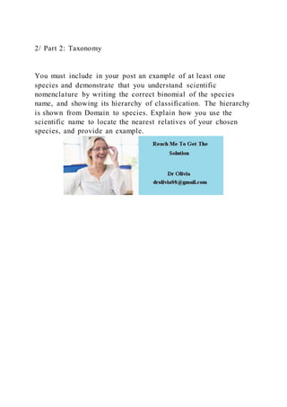 Part Taxonomy Examples 2 Part 2 TaxonomyYou must include in your post an example of | DOCX