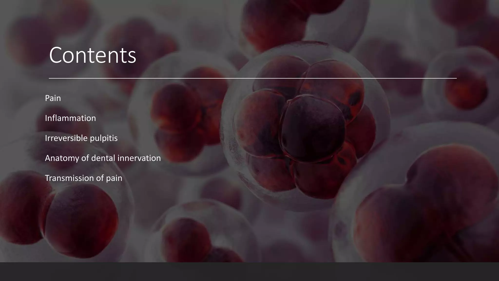 Dental pain (Irreversible pulpitis: Pathophysiology) | PPTX