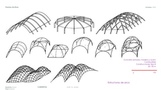 DGR, FA, UNAMCUBIERTASAparicio Diana
Paul Roberto
Octubre, 2020Forma Activa
Estructuras de arco
Concreto armado, madera y acero
Combustible
Construcciones Tipo B
20– 90 m
4 150
 