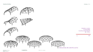 DGR, FA, UNAMCUBIERTASAparicio Diana
Paul Roberto
Octubre, 2020Vector Activo
Estructuras de cercha curva
Madera y acero
Combustible
Construcciones Tipo B
20– 190 m
8 500
 