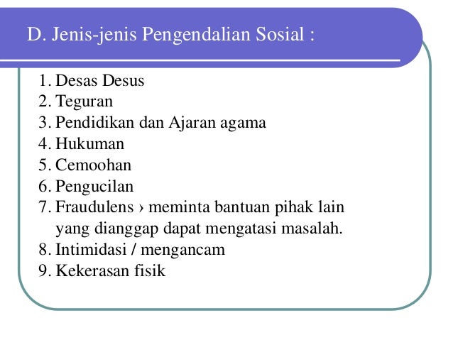 Pengendalian penyimpangan sosial