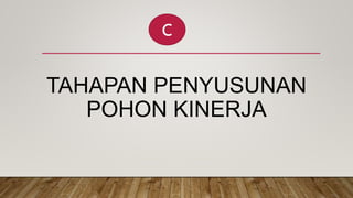 TAHAPAN PENYUSUNAN
POHON KINERJA
C
 