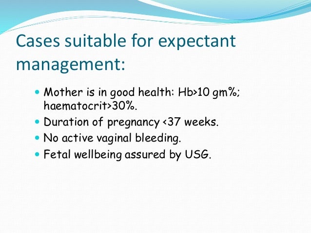 management of placenta previa