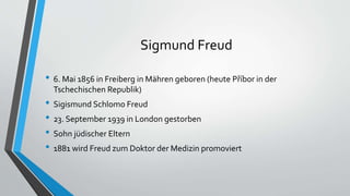 Untersuchungen von Freud mit Kokain
• Von 1884 bis 1887 befasste sich Freud eingehend mit der Pharmakologie des
Stimulans ...
