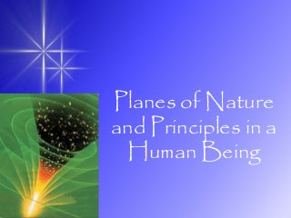 Planes of Nature
and Principles in a
Human Being

 