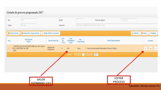 EDITAR
PROCESO
VALOR
ESTIMADO ( 0 )
Especialista Yohnston Cáceres Tito
 
