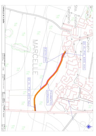 Plano do proxecto da rúa do Cabildo na parroquia de Marcelle (A Baña) 
