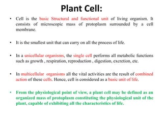 2 Plant Cell physiology and their role tt | PPT