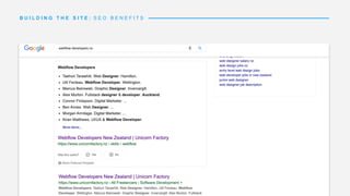 B U I L D I N G T H E S I T E : S E O B E N E F I T S
 