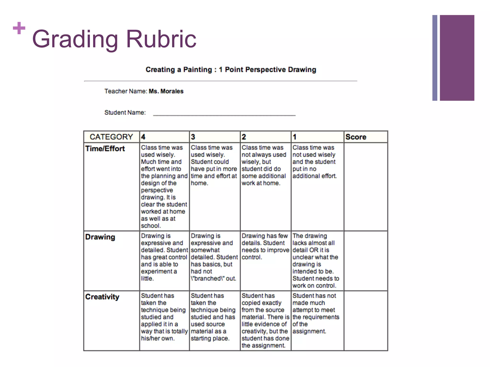 + Grading Rubric

 