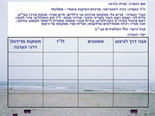 שם הועדה :  ועדת ההיגוי יו " ר הועדה :  נירה רוזנהיימר ,  מרכזת הפיקוח ביסודי  -  ממלכתי חברי הועדה :  מרים גל -  מפקחת מרכזת גני הילדים ;  חיים שניר -  מפקח מרכז בעי " ס ;  גלית לוי -  יועצת ראש העיר בענייני חינוך ;  מרדכי שבת -  יו " ר תא המנהלים ;  מירי לוגסי -  ראש מינהל בתיה " ס הקהילתיים ,  עידית אבני -  ממונה מחוזית ליישומי תקשוב בחינוך ;  חנה מורז -  רכזת סטנדרטים ומידענות ;  אורית שני -  מפקחת על היעוץ קהל היעד :  כלל התלמידים גן - י " ב יעדי הועדה :  אבני דרך לביצוע משאבים לו " ז תפוקות מדידות /  דרכי הערכה 