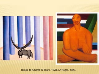 Tarsila do Amaral: O Touro, 1928 e A Negra, 1923.
 