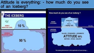 Attitude is everything: - how much do you see
of an Iceberg?
 